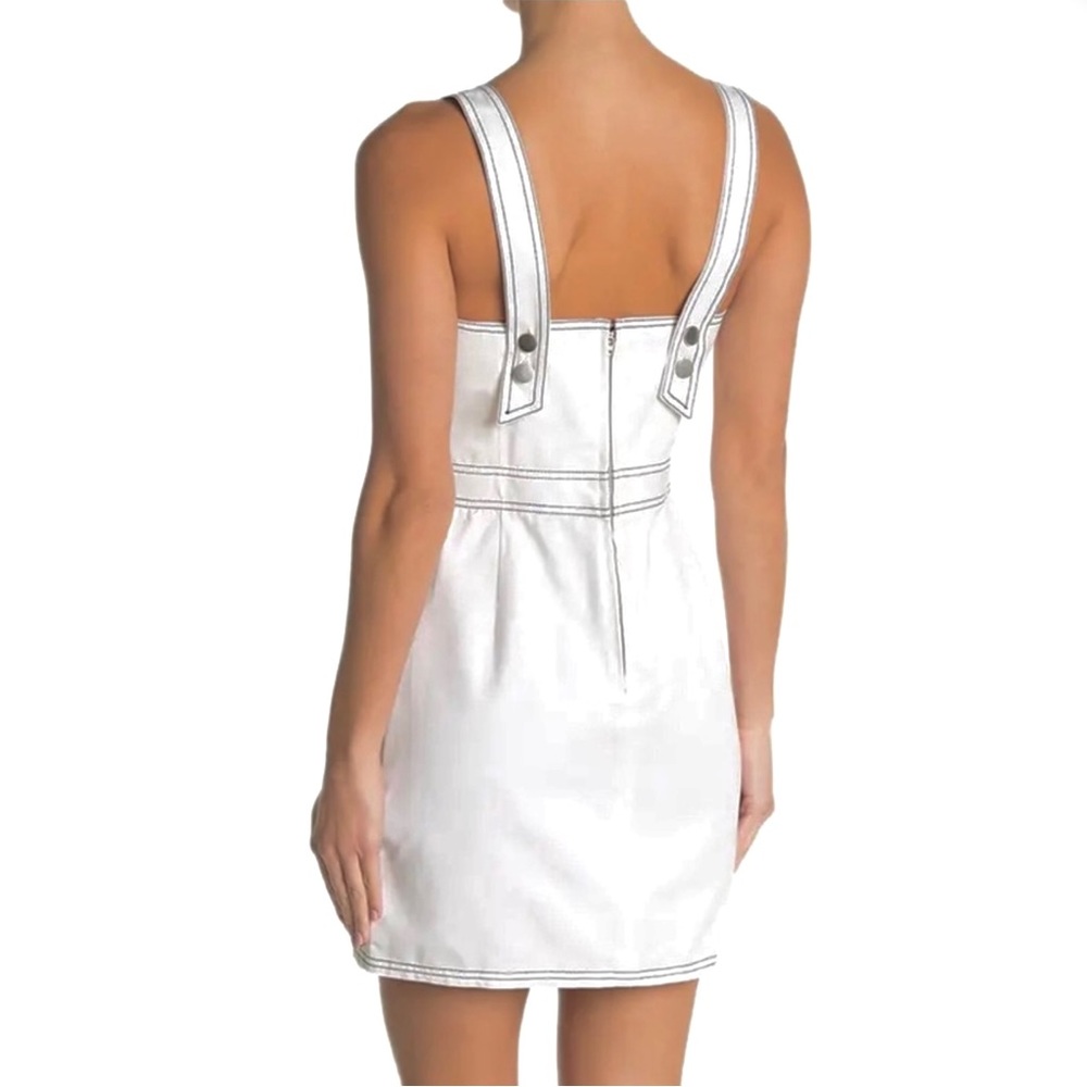 BLDWN WHITE BUTTON FRONT DENIM MINI DRESS - Picture 9 of 13